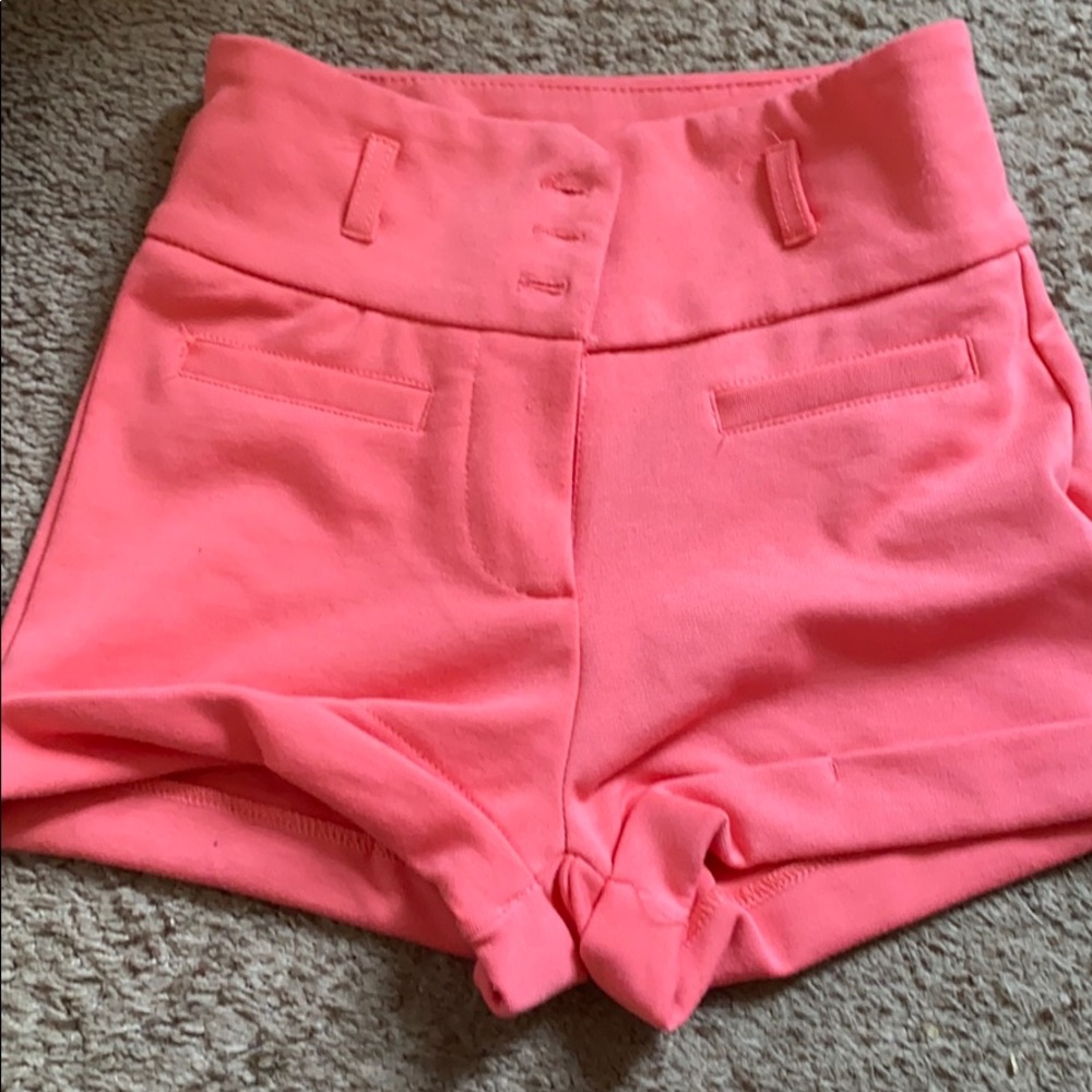 coral 3 button shorts